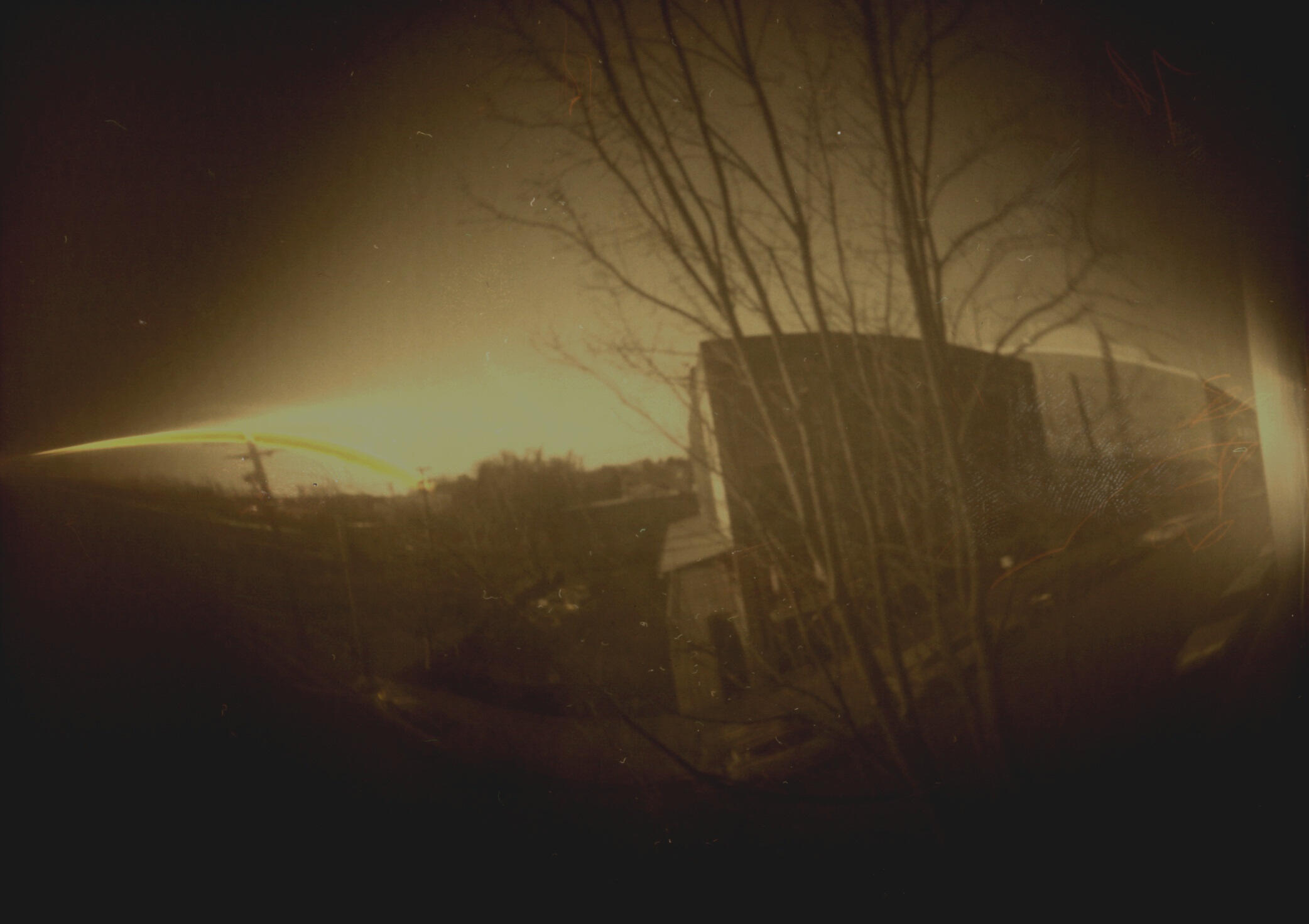 Pinhole Camera. 8&quot;x5&quot;, 1 week exposure, color inverted